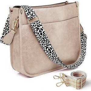 Vegan Leather Crossbody Bags For Women, Crossbody Purse With Guitar Strap Zipped